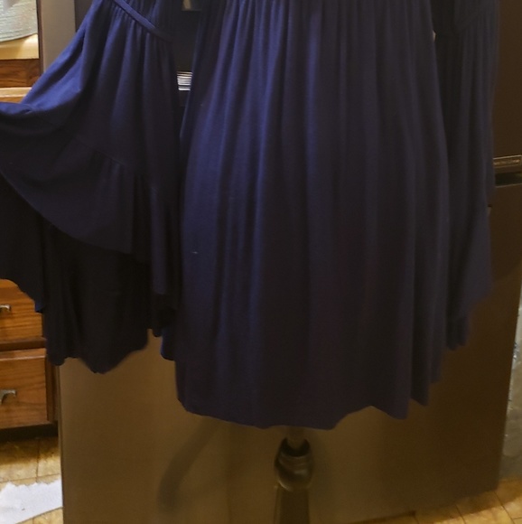 Elan, Navy Bl Dress w/ Gorg. Bell Slvs, S - Picture 7 of 8